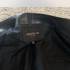 Lafayette 148 New York Black Leather Outerwear